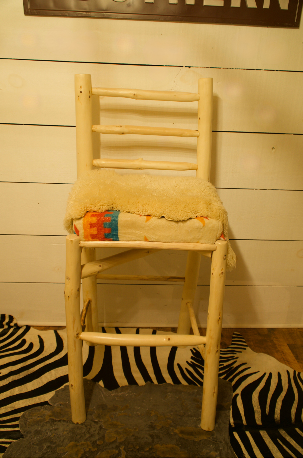 Cherry Log Pine Lodge Stool
