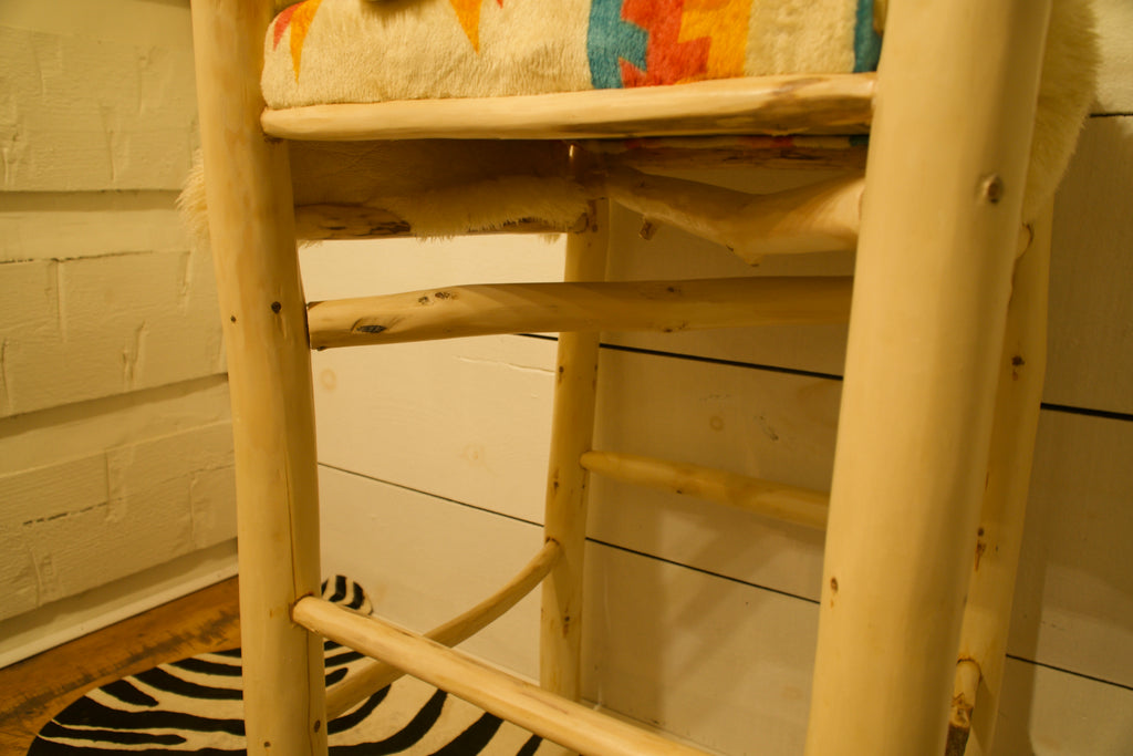 Cherry Log Pine Lodge Stool