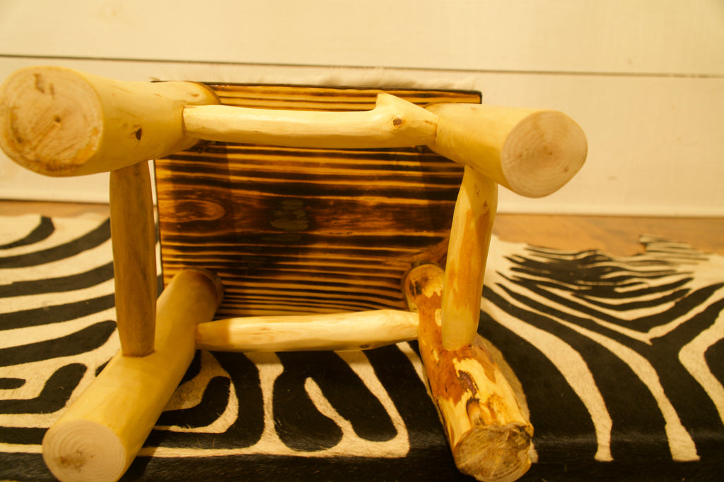 White Rabbit and Leather Foot Stool