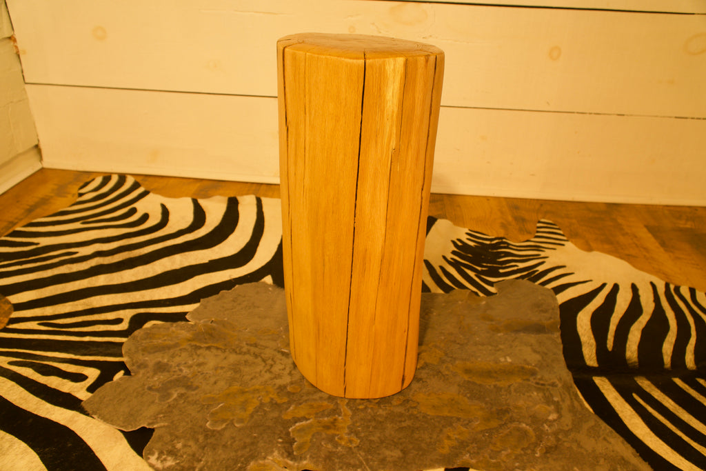 Solid Oak Log End Tables