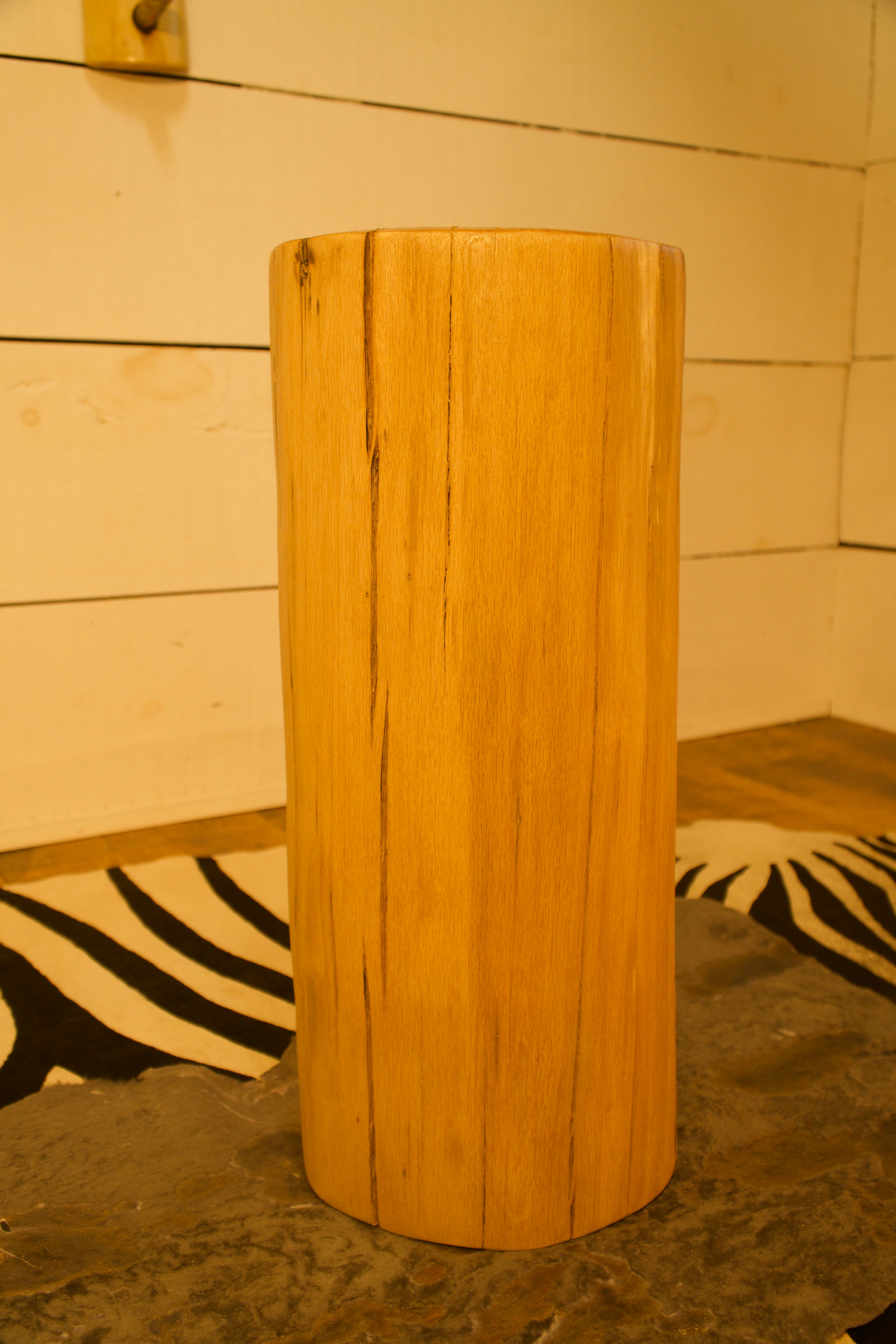 Solid Oak Log End Tables