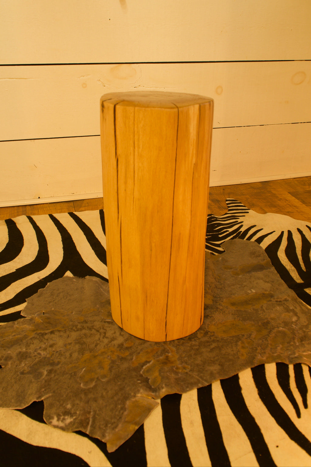 Solid Oak Log End Tables