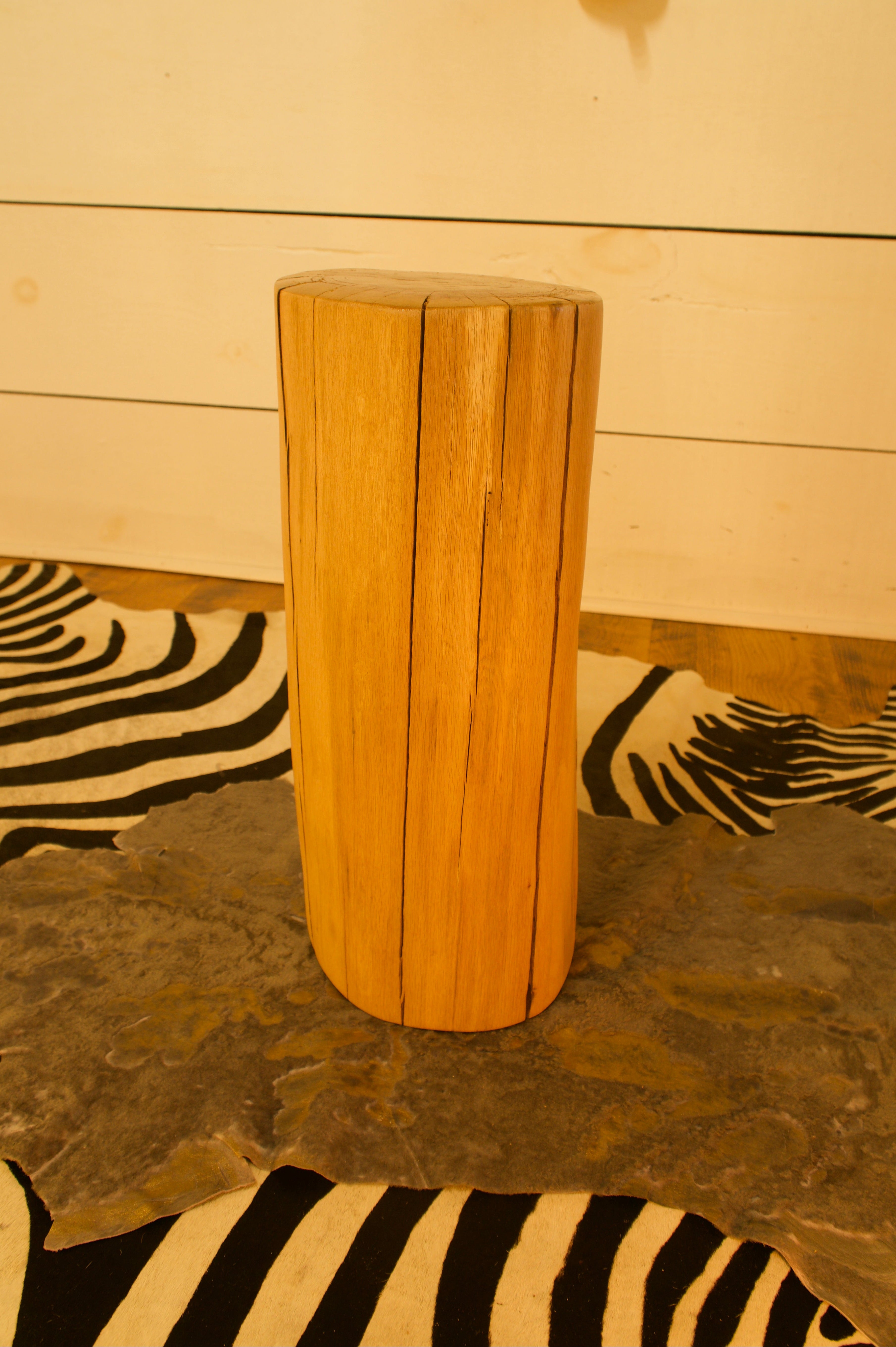 Solid Oak Log End Tables